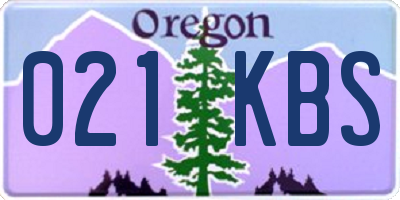 OR license plate 021KBS