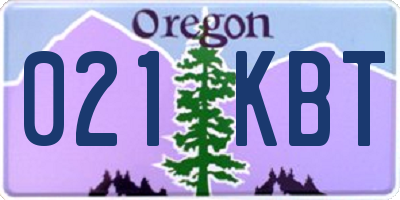 OR license plate 021KBT