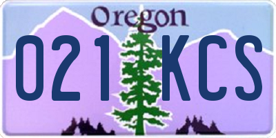 OR license plate 021KCS