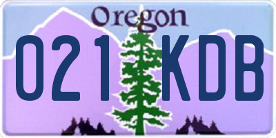 OR license plate 021KDB