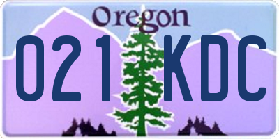OR license plate 021KDC