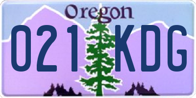 OR license plate 021KDG