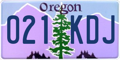 OR license plate 021KDJ