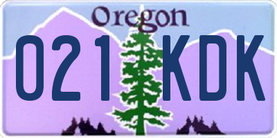 OR license plate 021KDK