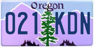 OR license plate 021KDN