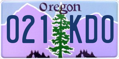 OR license plate 021KDO