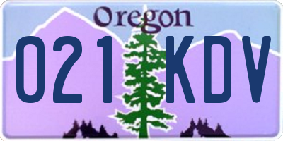 OR license plate 021KDV