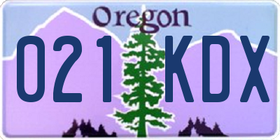 OR license plate 021KDX
