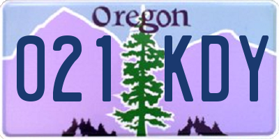 OR license plate 021KDY