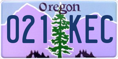 OR license plate 021KEC
