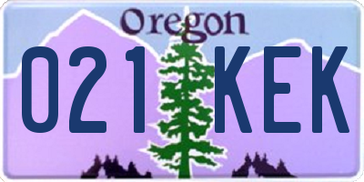 OR license plate 021KEK