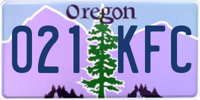 OR license plate 021KFC