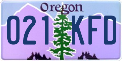 OR license plate 021KFD