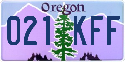 OR license plate 021KFF