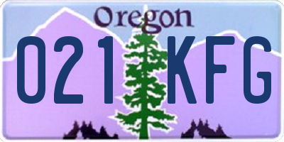 OR license plate 021KFG