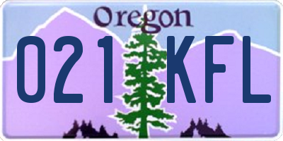 OR license plate 021KFL