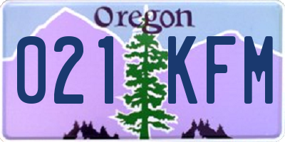 OR license plate 021KFM