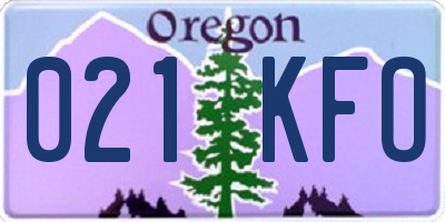 OR license plate 021KFO