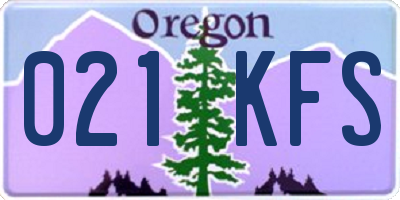 OR license plate 021KFS