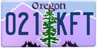 OR license plate 021KFT