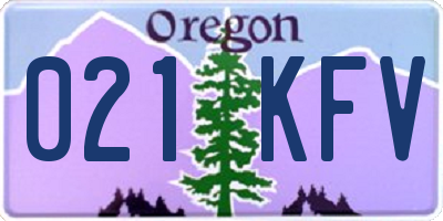 OR license plate 021KFV