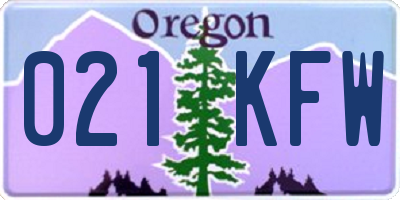 OR license plate 021KFW