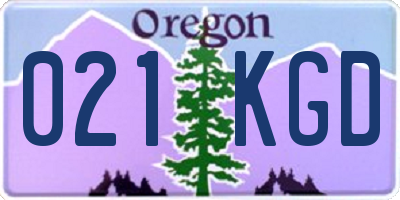 OR license plate 021KGD