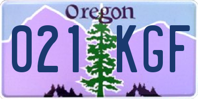 OR license plate 021KGF