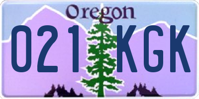 OR license plate 021KGK