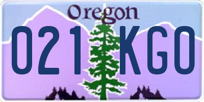 OR license plate 021KGO