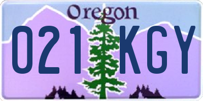 OR license plate 021KGY