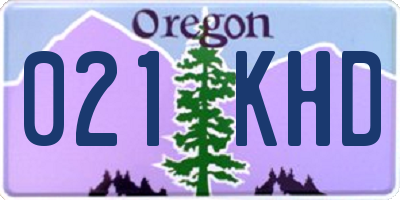 OR license plate 021KHD