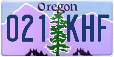OR license plate 021KHF