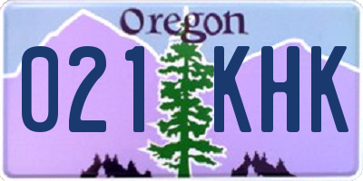 OR license plate 021KHK
