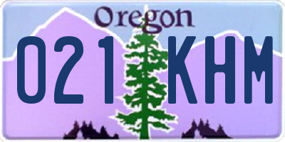 OR license plate 021KHM