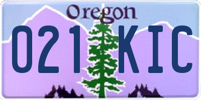 OR license plate 021KIC