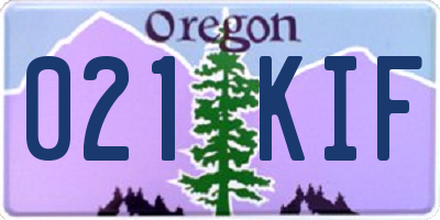 OR license plate 021KIF