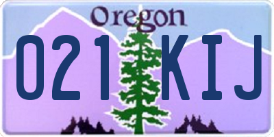 OR license plate 021KIJ