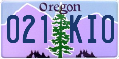 OR license plate 021KIO