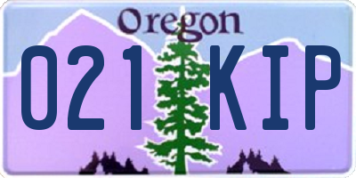 OR license plate 021KIP