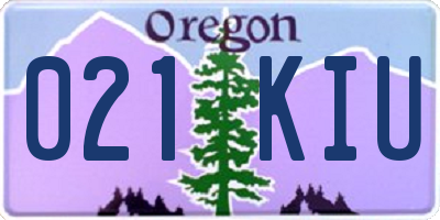 OR license plate 021KIU