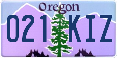 OR license plate 021KIZ
