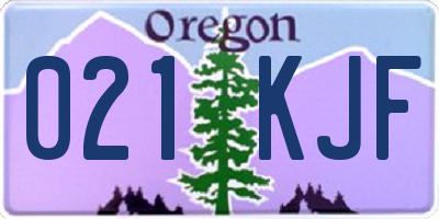 OR license plate 021KJF