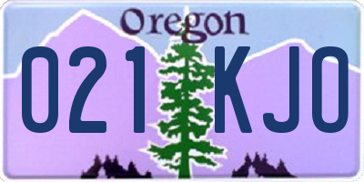OR license plate 021KJO