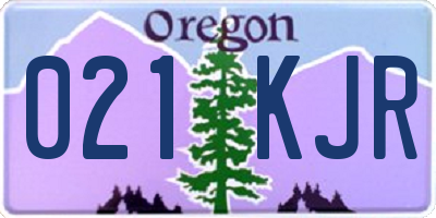 OR license plate 021KJR