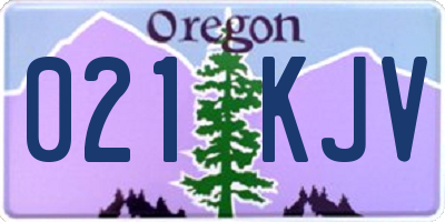 OR license plate 021KJV