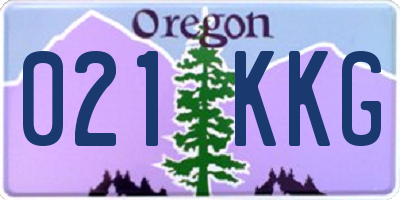 OR license plate 021KKG