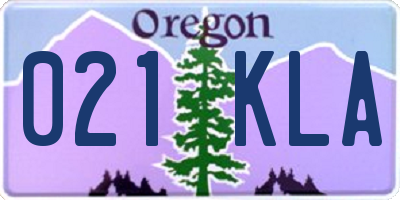 OR license plate 021KLA