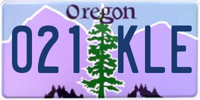OR license plate 021KLE