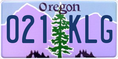 OR license plate 021KLG